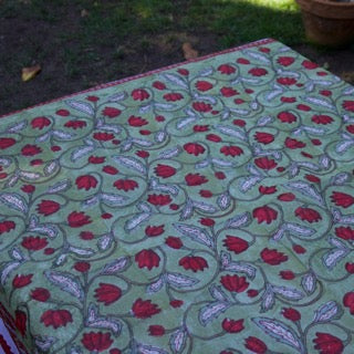 Crocus Red and Green Organza