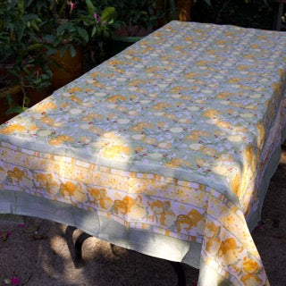 Citron Yellow and Green Organza