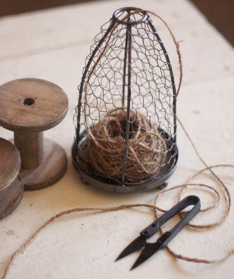 Wire Cloche With Twine