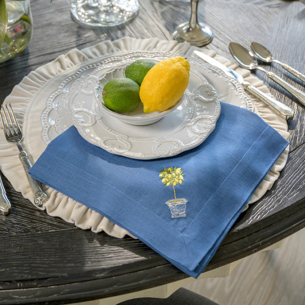 Lemon Topiary Linen Napkin (Set of 4)