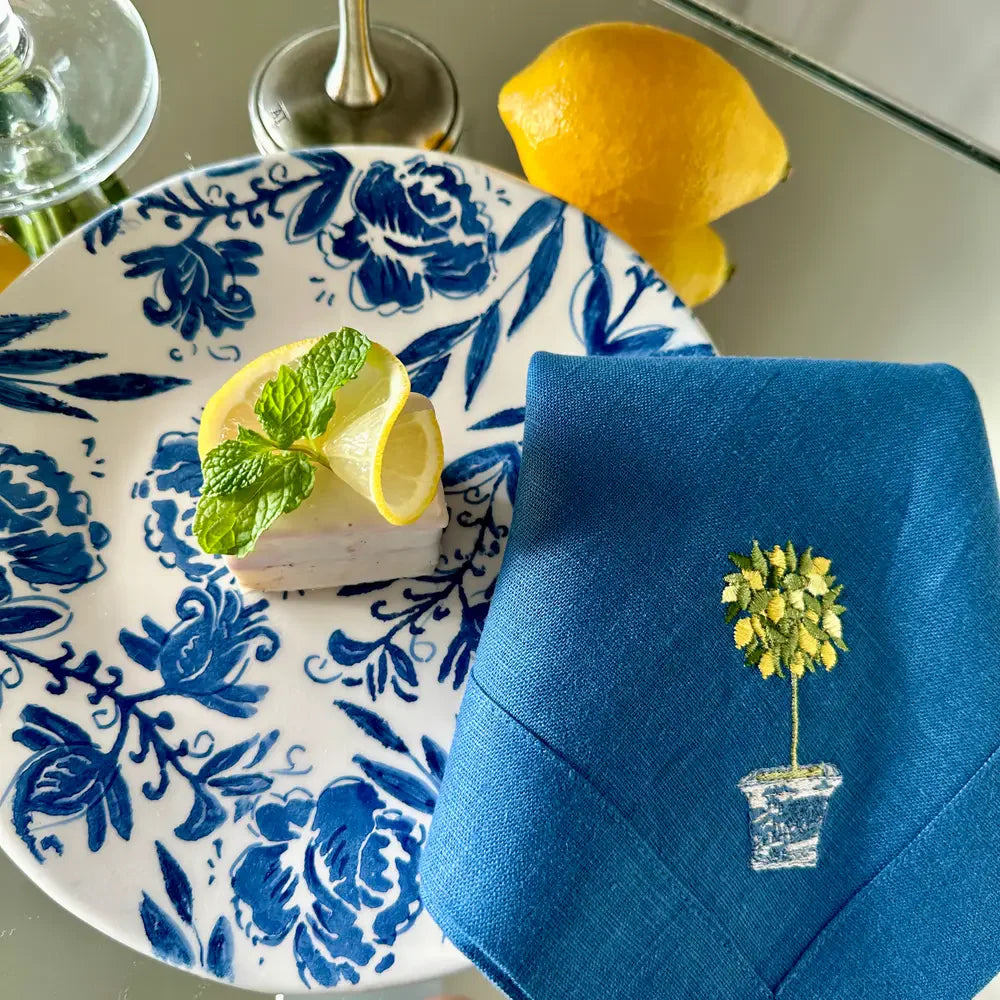 Lemon Topiary Linen Napkin (Set of 4)