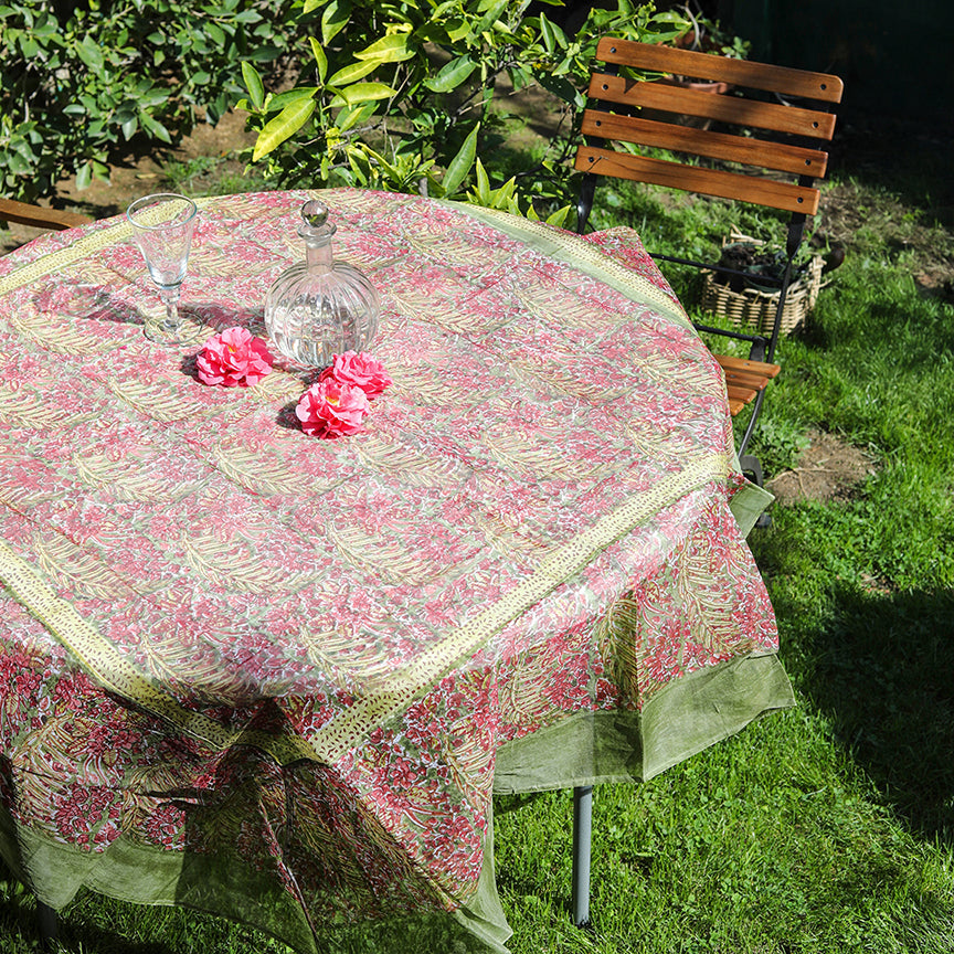 Bougainvilliea Red/Green Organza