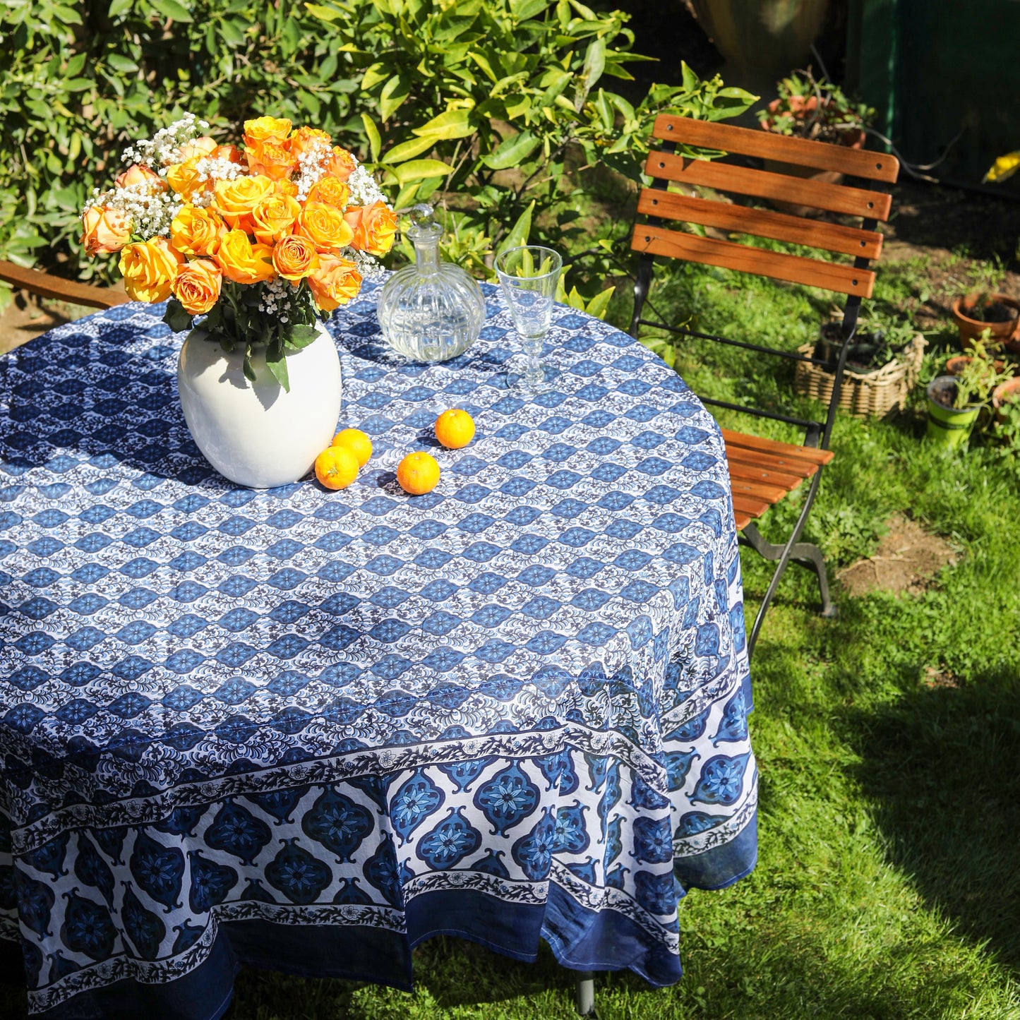 Cassis Blue Organza