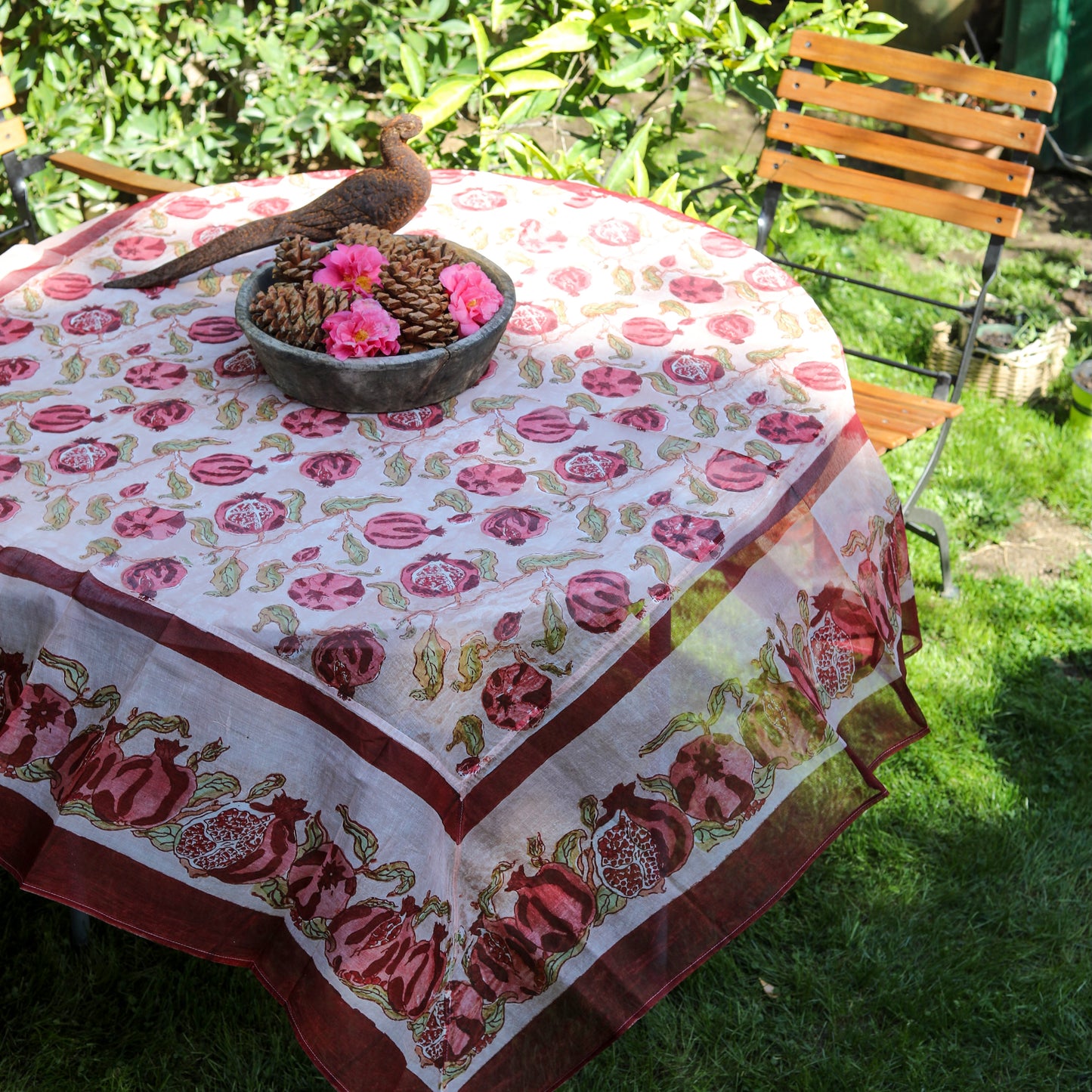 Pomegranate Red/Mustard Organza