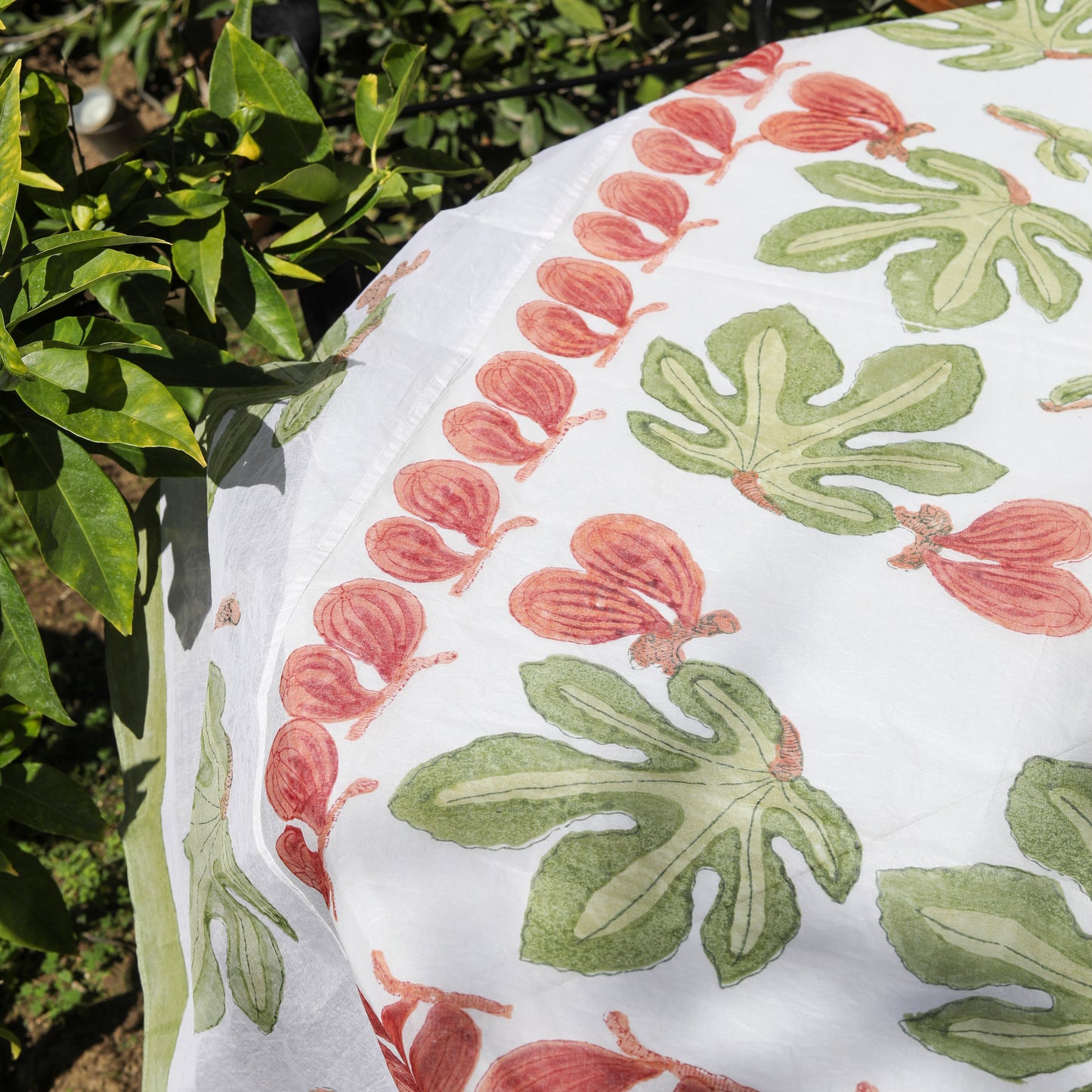 Fig Red and Green Organza