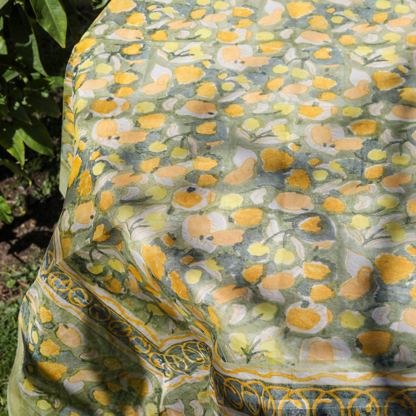 Fruit Yellow and Green Organza