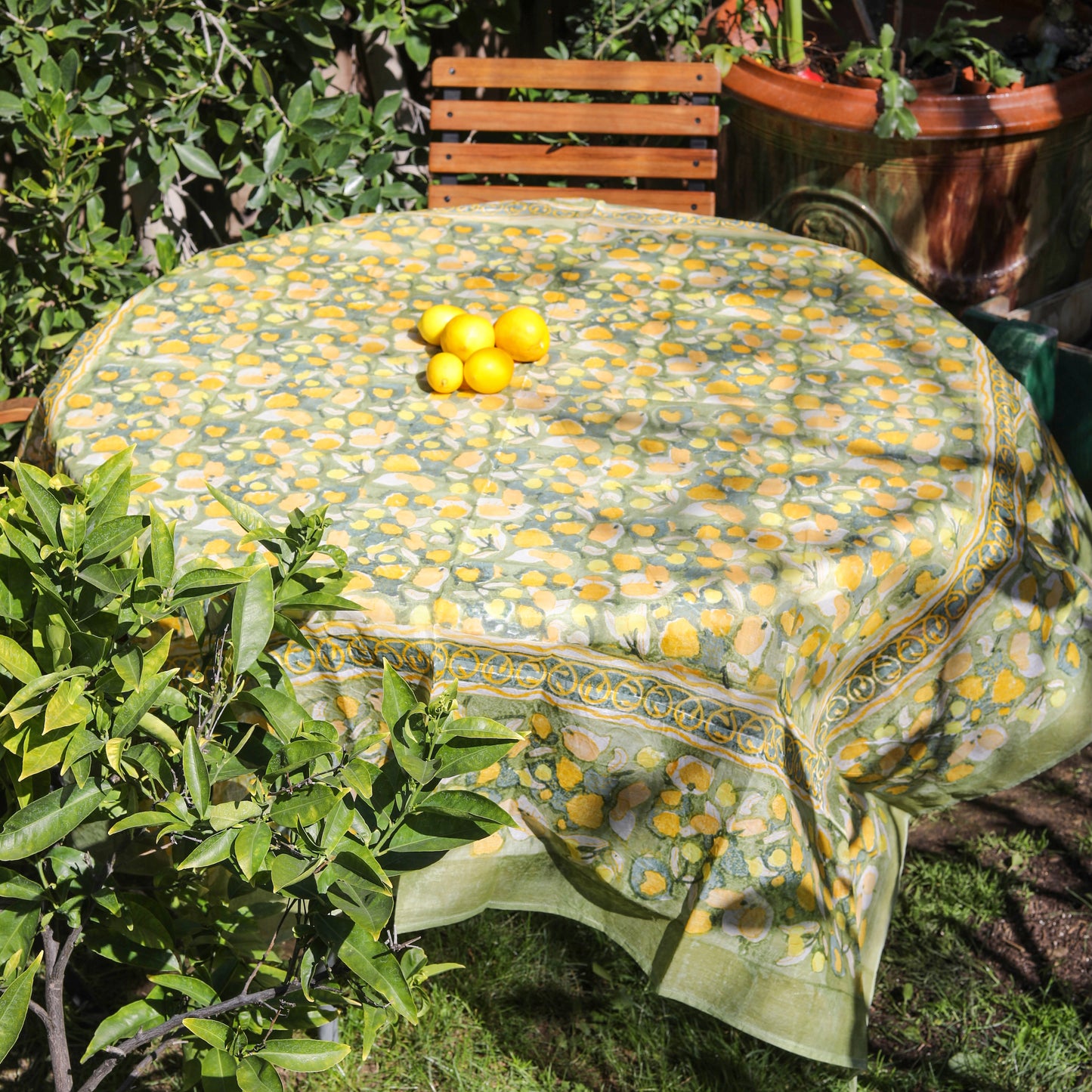 Fruit Yellow and Green Organza