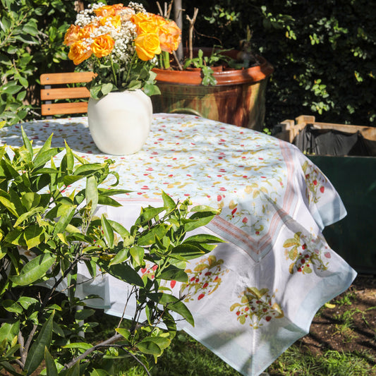 Wild Strawberries Blue Organza