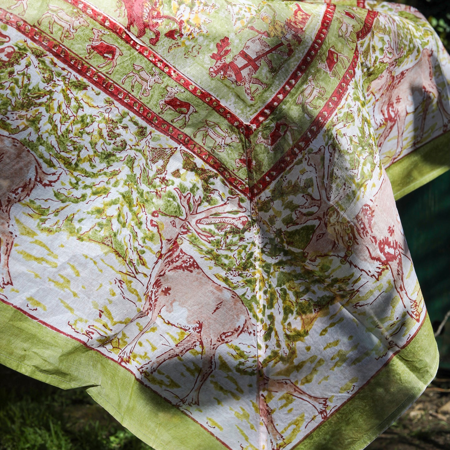 Renne Red and Green Organza