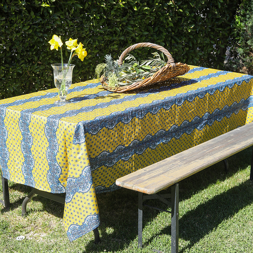 Blue and Yellow Stripes Coated