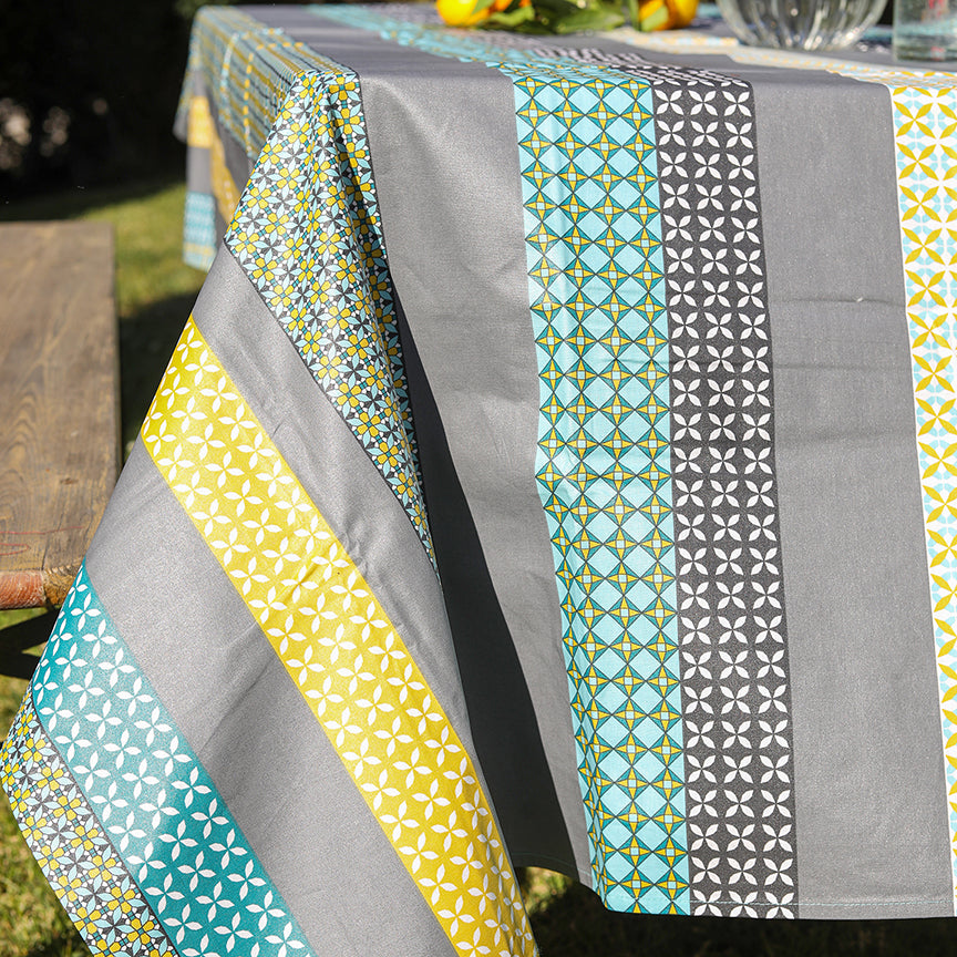 Grey and Yellow Stripes Coated