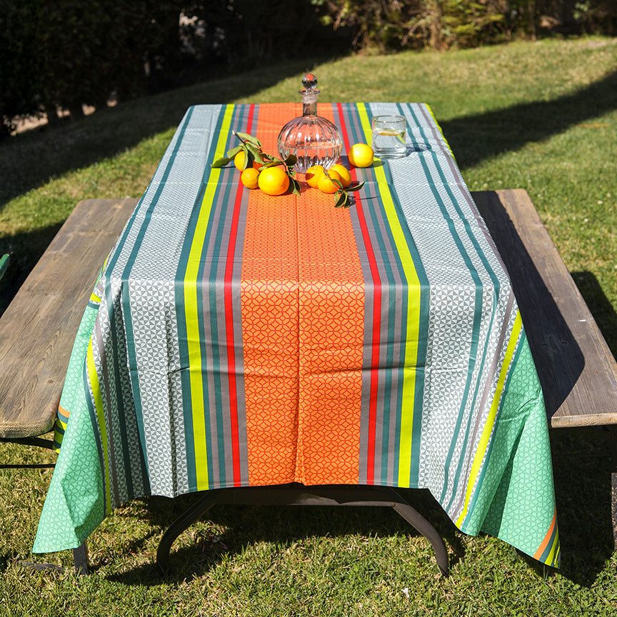 Orange and Blue Stripes Coated