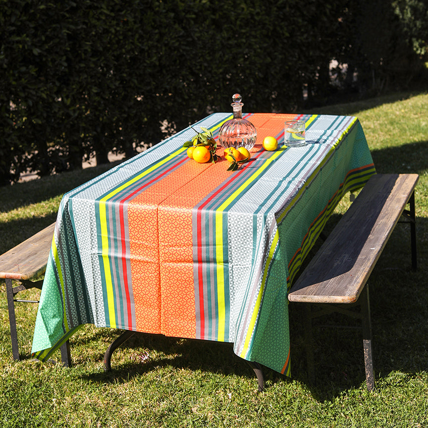 Orange and Blue Stripes Coated