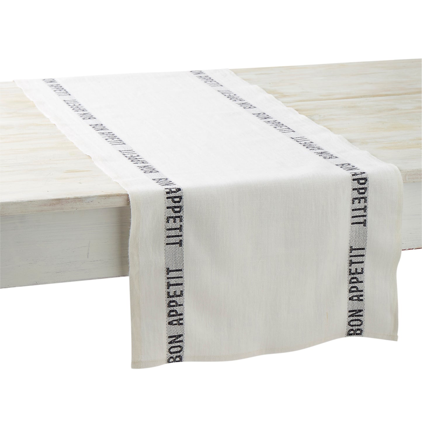 White Bon Appétit Table Runner