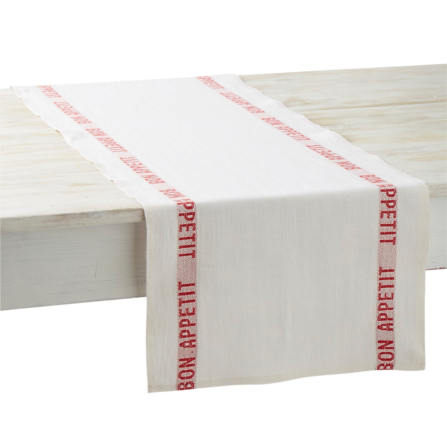 White Bon Appétit Table Runner