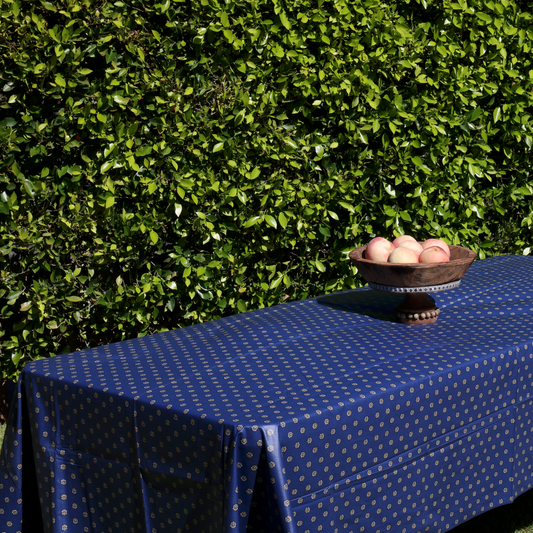 Blue with Yellow Provence Bees Coated