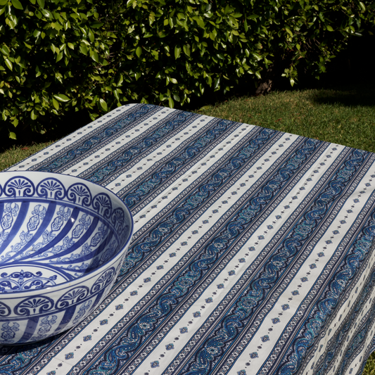 Blue & White Stripes Coated