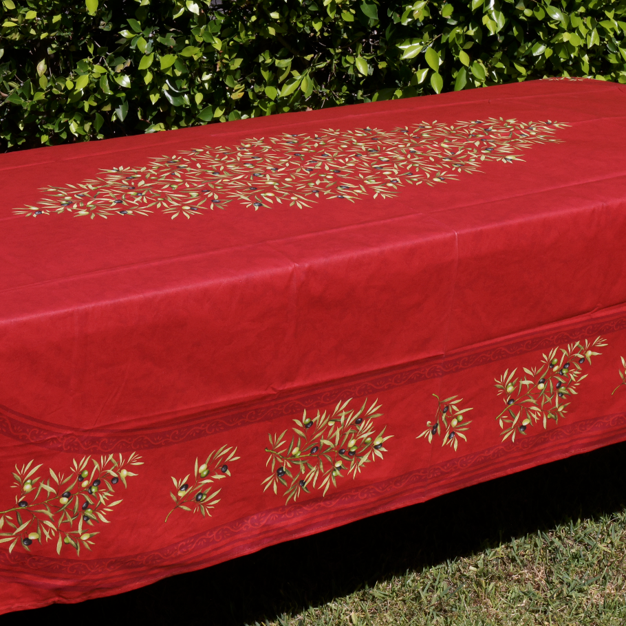 Burgundy Olive Branch Coated