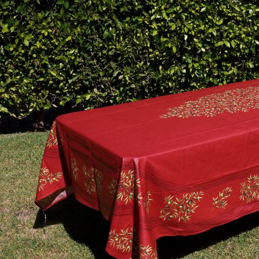 Burgundy Olive Branch Coated