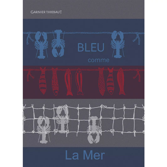 Bleu Comme La Mer Tricolore Dishtowel