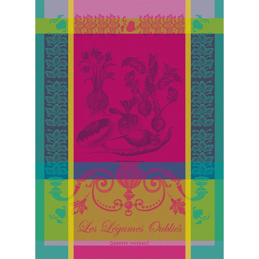 Legumes Oublies Fuchsia Dishtowel