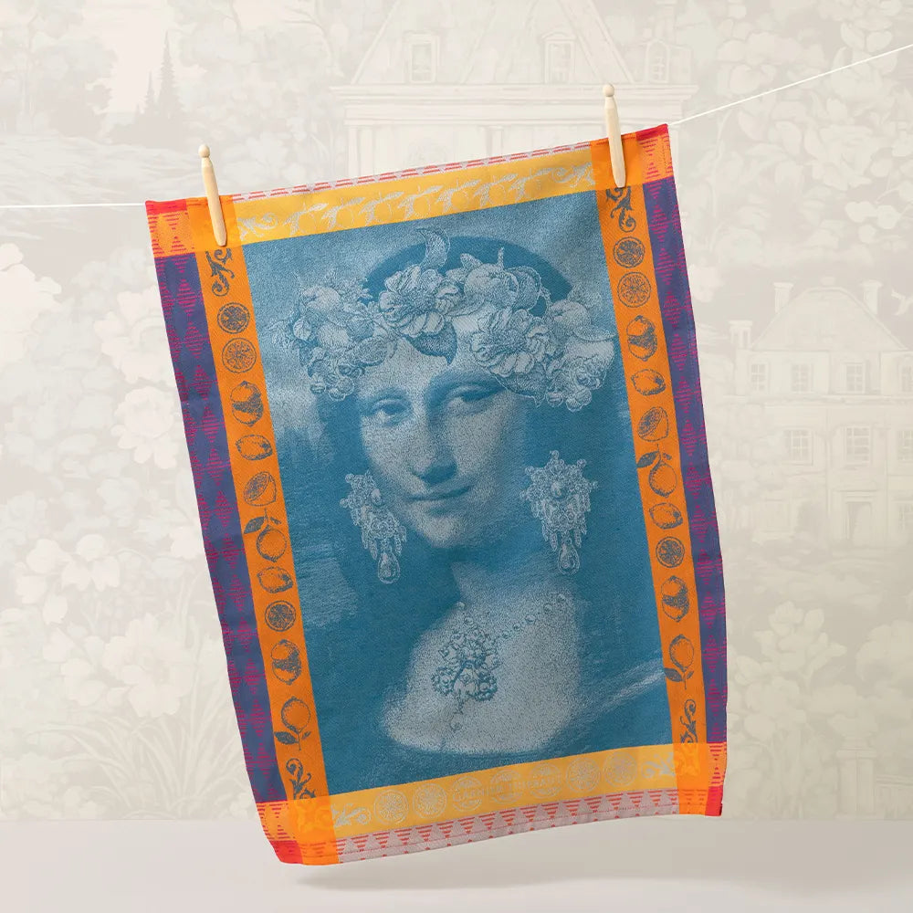 Mona Lisa Bleu Dishtowel