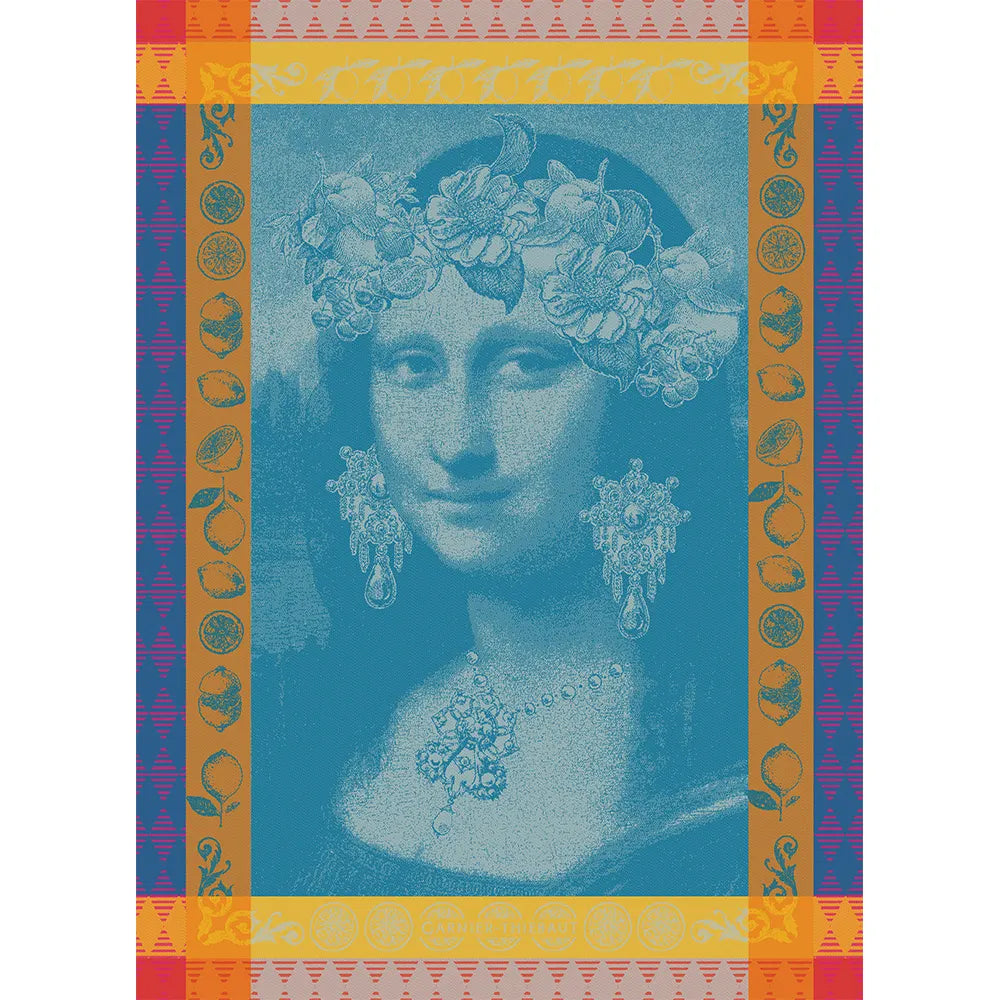 Mona Lisa Bleu Dishtowel