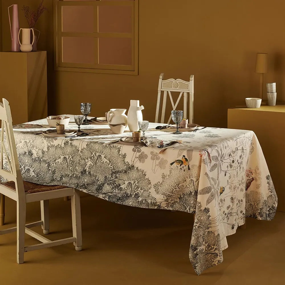 Monochrome Fusain Tablecloth