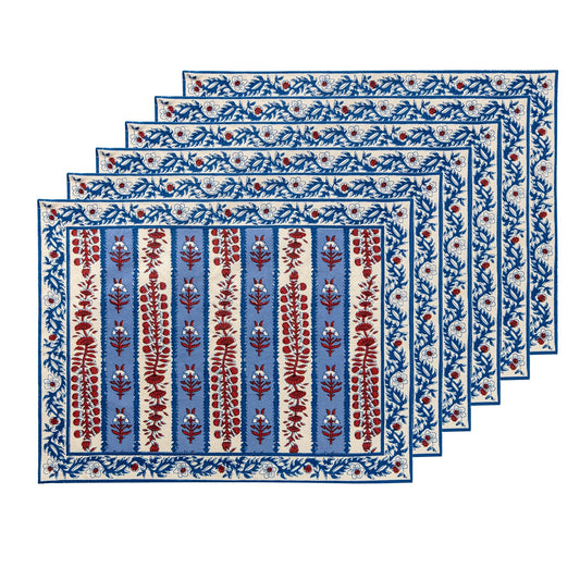 Avignon Placemats Red & Blue (6 ct)