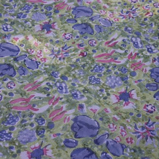 Jardin Blue and Vert Organza