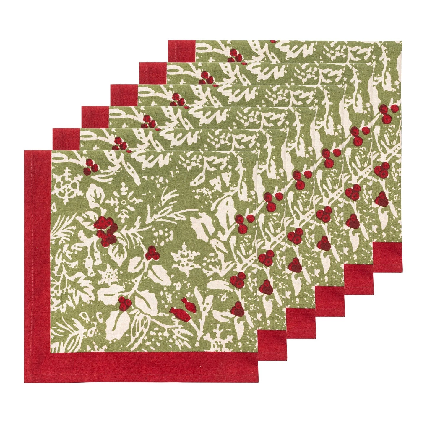 Baies de Houx Red & Green Napkin (6 ct)