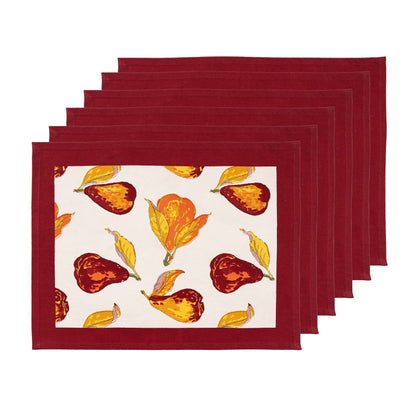 Orchard Pear Burgundy Placemats (6 ct)