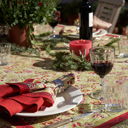 Winter Garden Wreath Red & Green Napkin (6 ct)