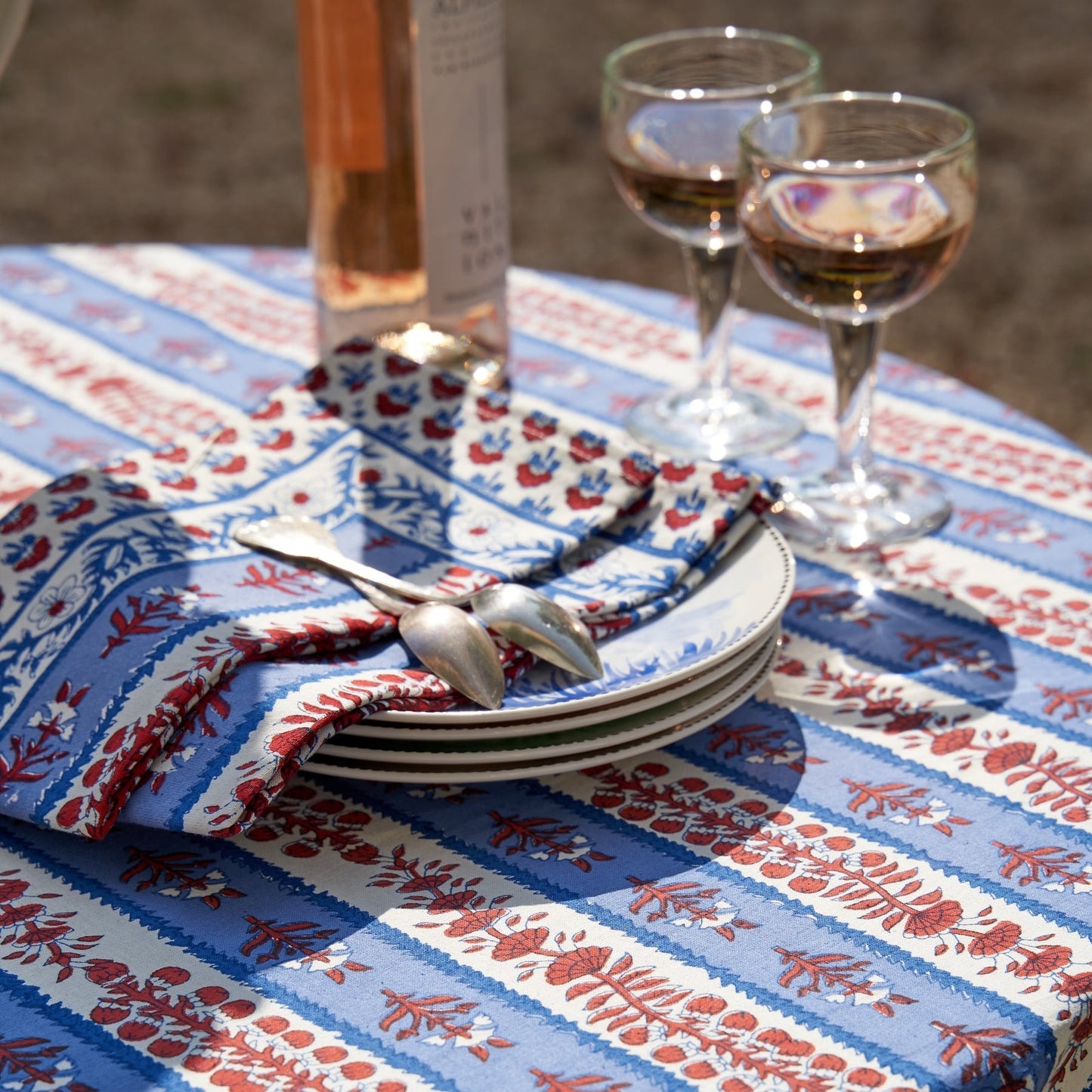 Avignon Napkins Red & Blue (6 ct)