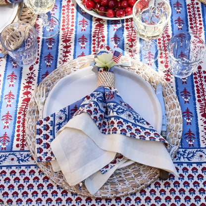 Avignon Napkins Red & Blue (6 ct)