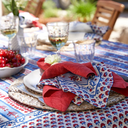 Avignon Napkins Red & Blue (6 ct)