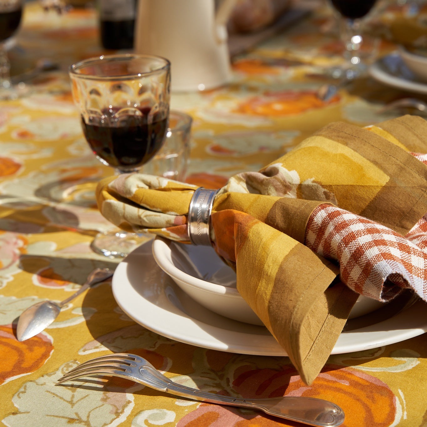 Pumpkin Orange & Mustard Napkin (6 ct)