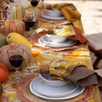 Pumpkin Orange & Mustard Napkin (6 ct)