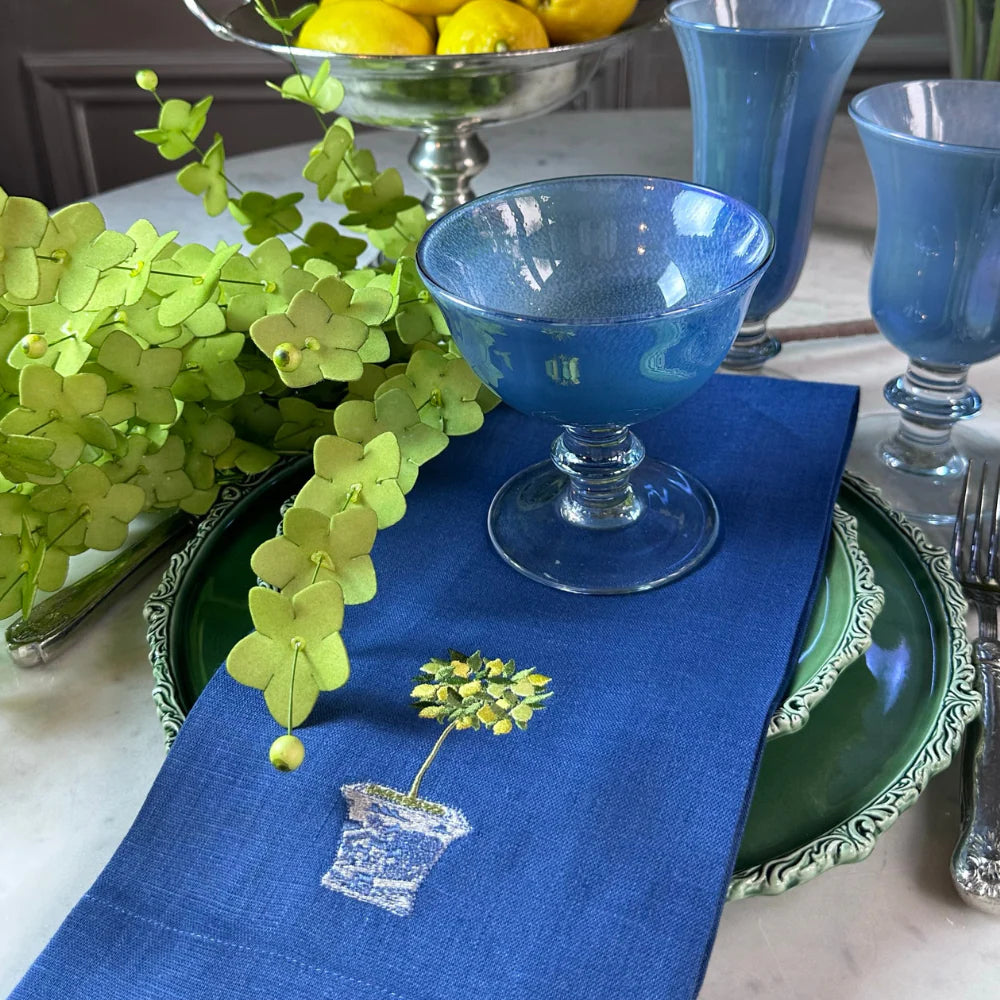 Lemon Topiary Linen Towel