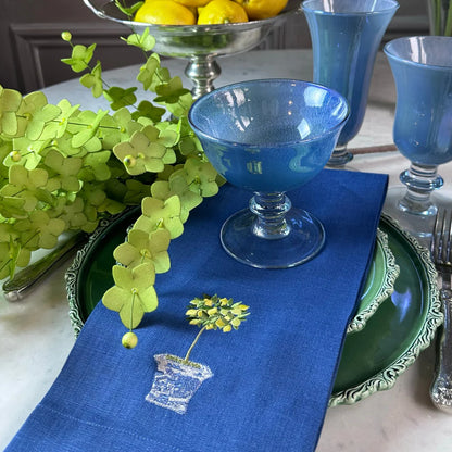 Lemon Topiary Linen Towel