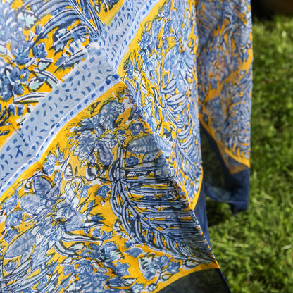 Bougainvilliea Yellow and Blue Organza