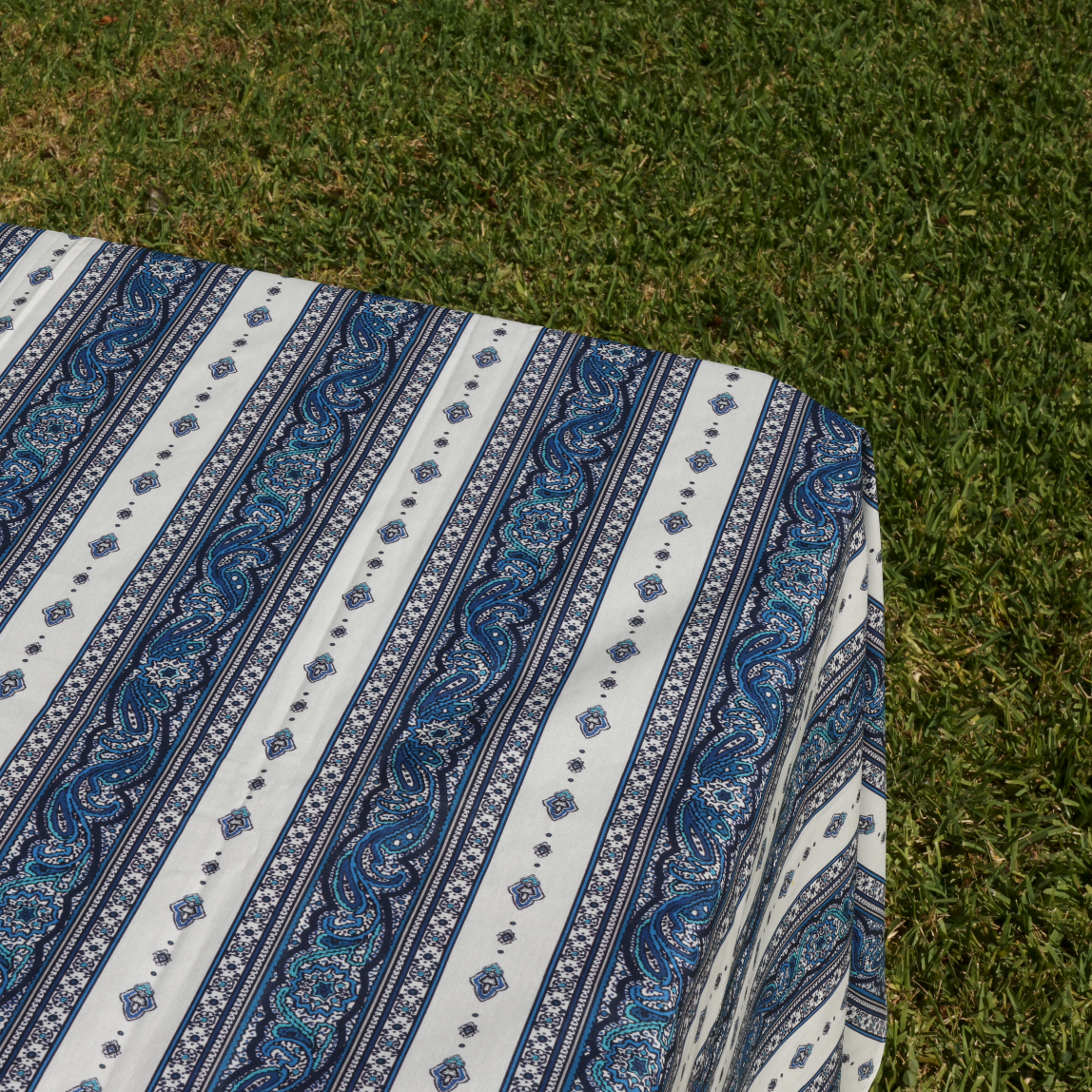 Blue & White Stripes Coated
