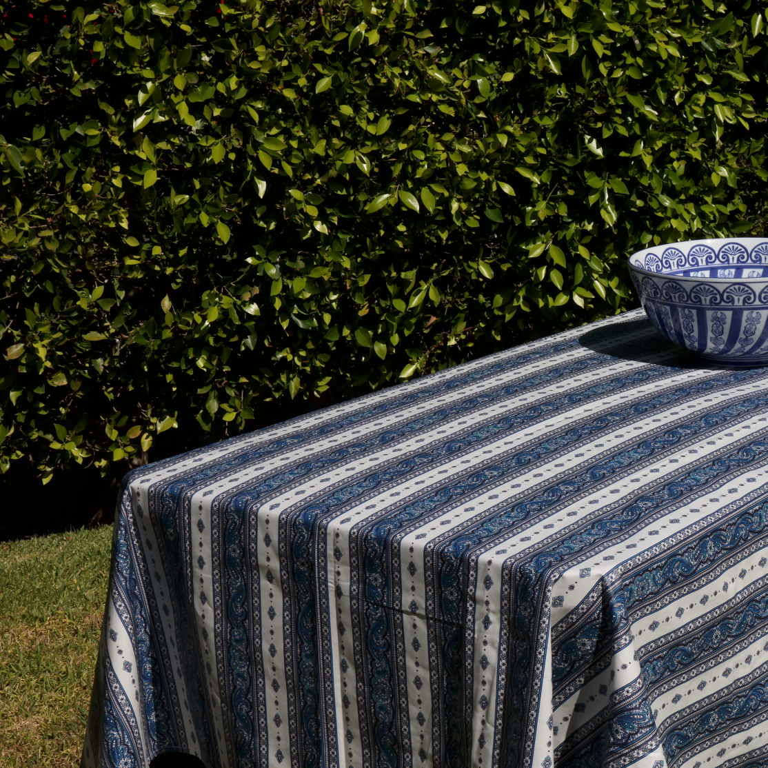 Blue & White Stripes Coated