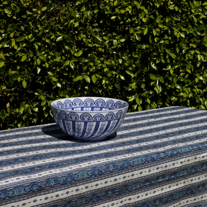 Blue & White Stripes Coated