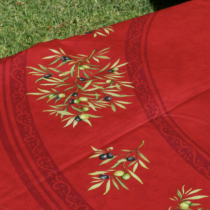 Burgundy Olive Branch Coated