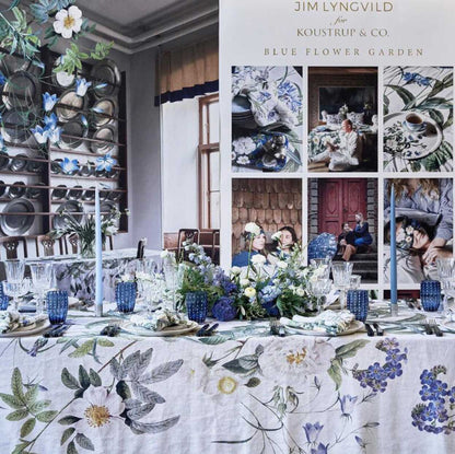 Dining room featuring the Jim Lyngvild for Koustrip & Co. Blue Flower Garden collection.