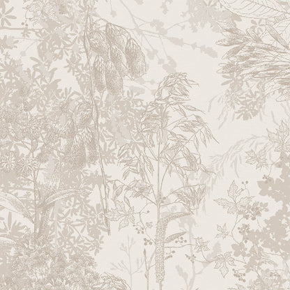 Full view of the Mille Esprit Jardins  Napkin in a cream, delicate, botanical floral in cotton jacquard.