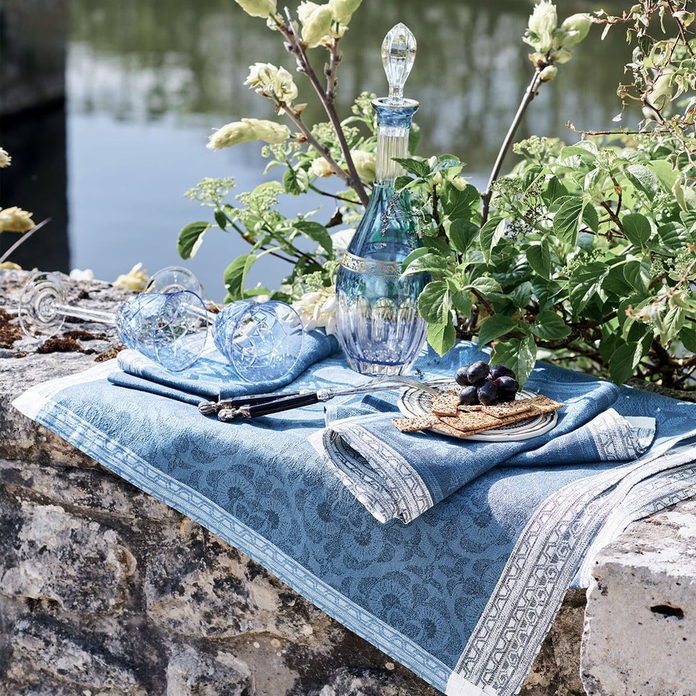 French tablecloth for entertaining guests outdoors